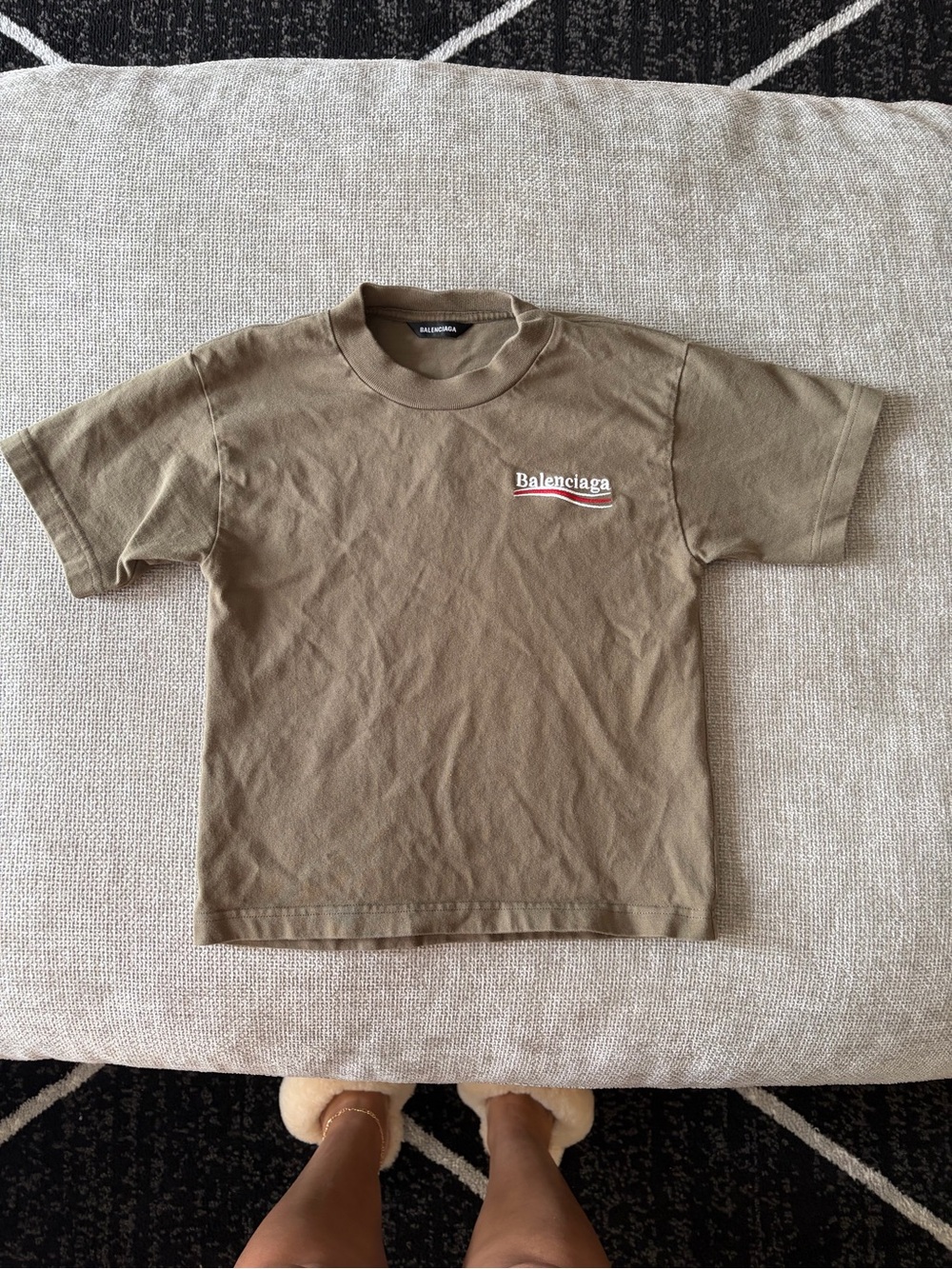 Balenciaga Crewneck T‑Shirt in Olive
